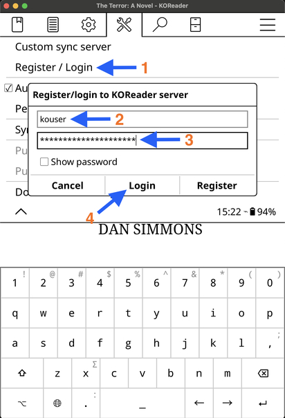 KOReader Login
