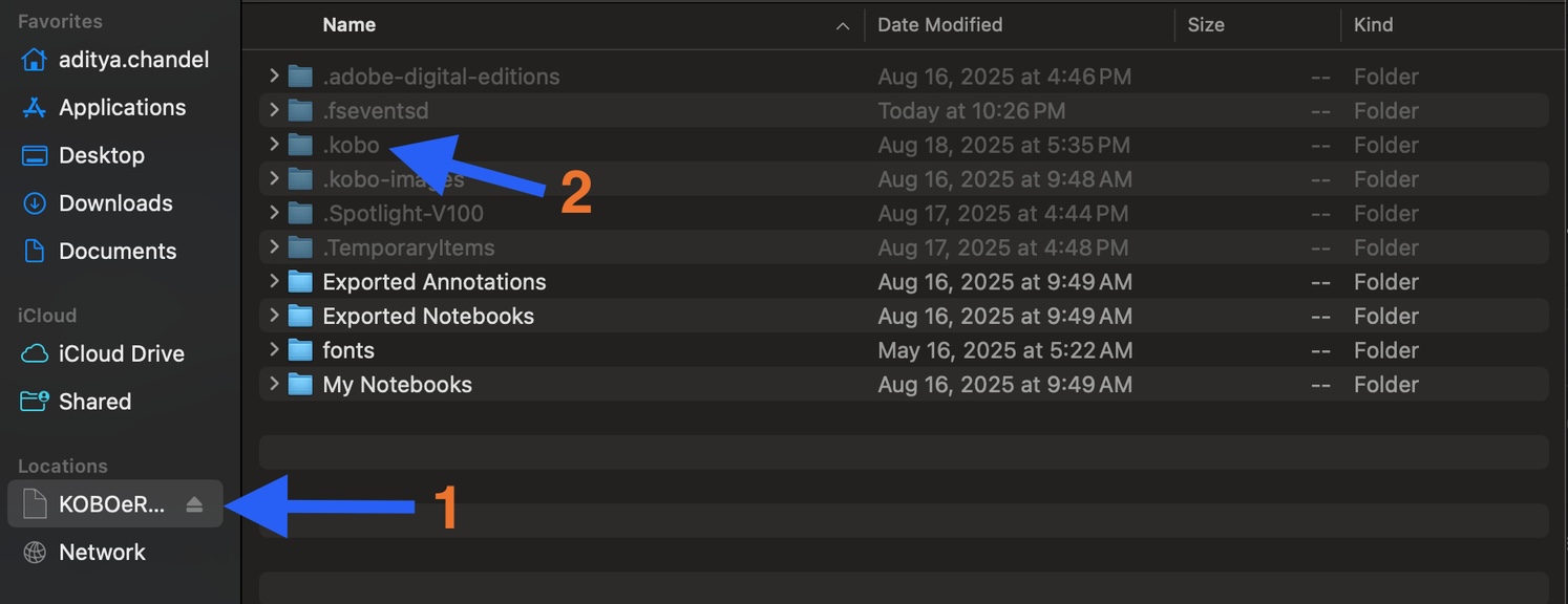 Open Kobo eReader.conf