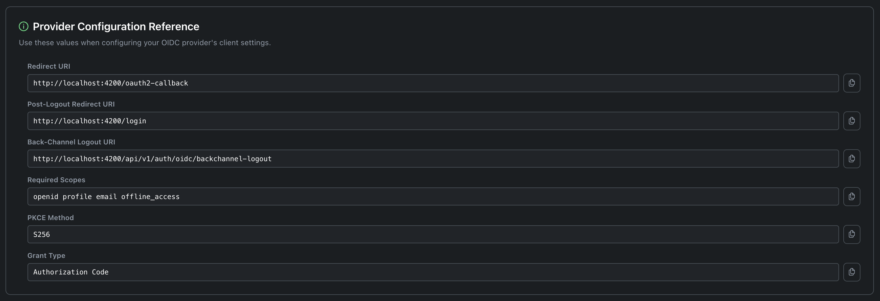 Provider Configuration Reference