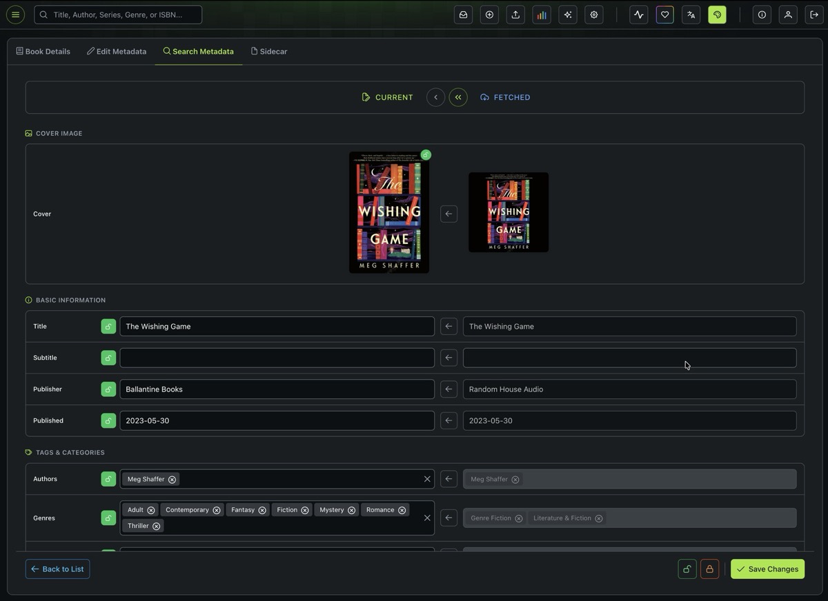 Search Metadata Comparison
