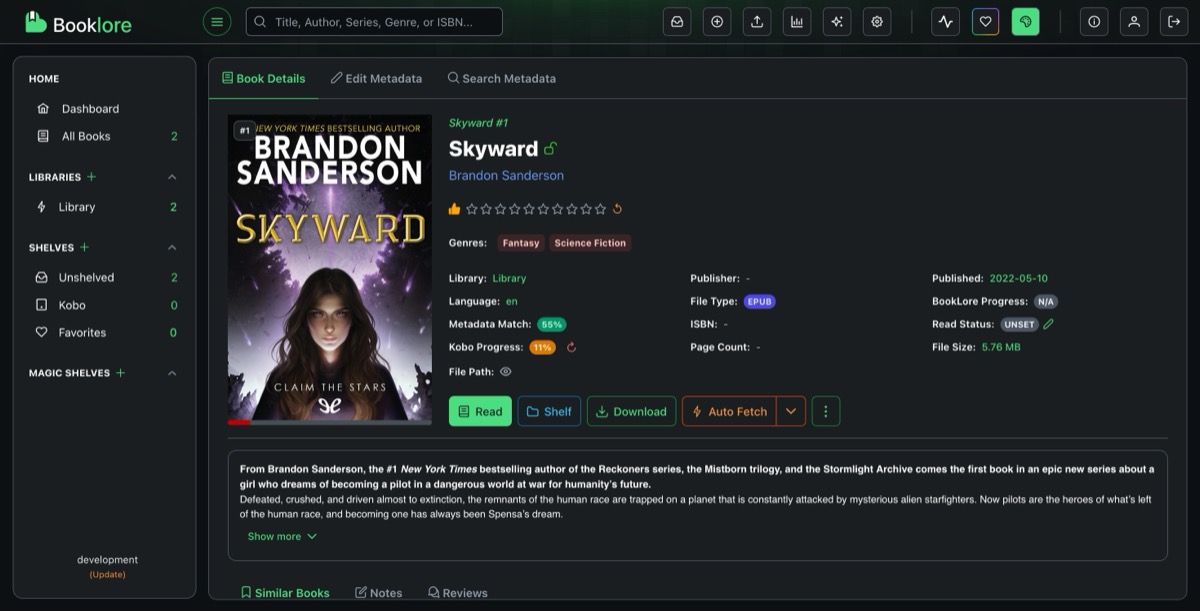 Booklore Synced Progress