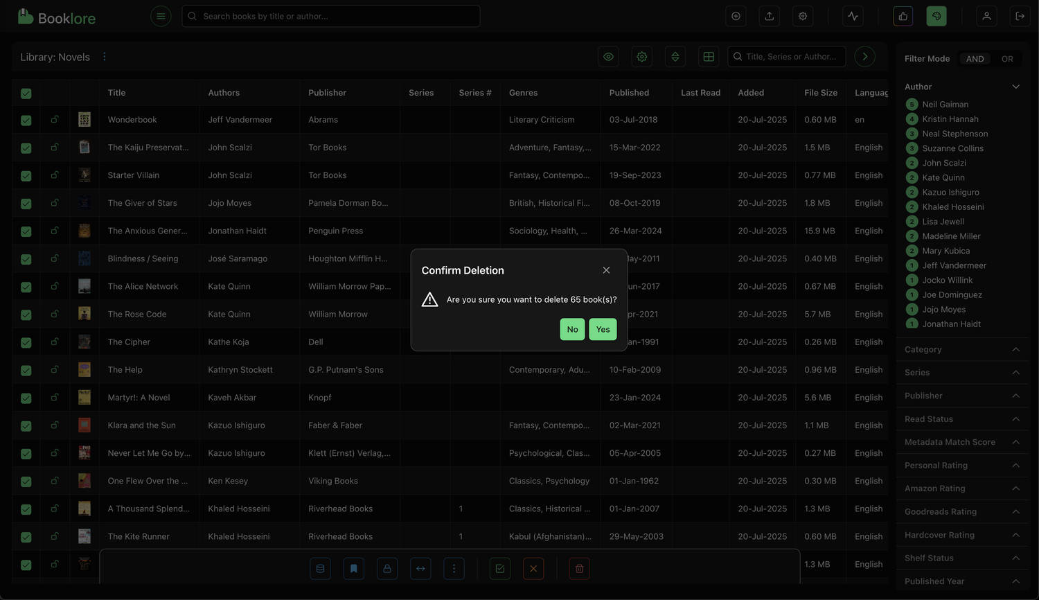 Table Delete Books 2