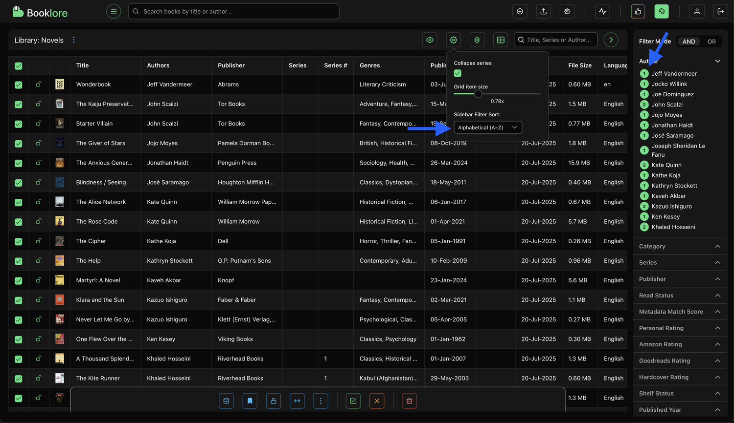 Table Sidebar Sort 1