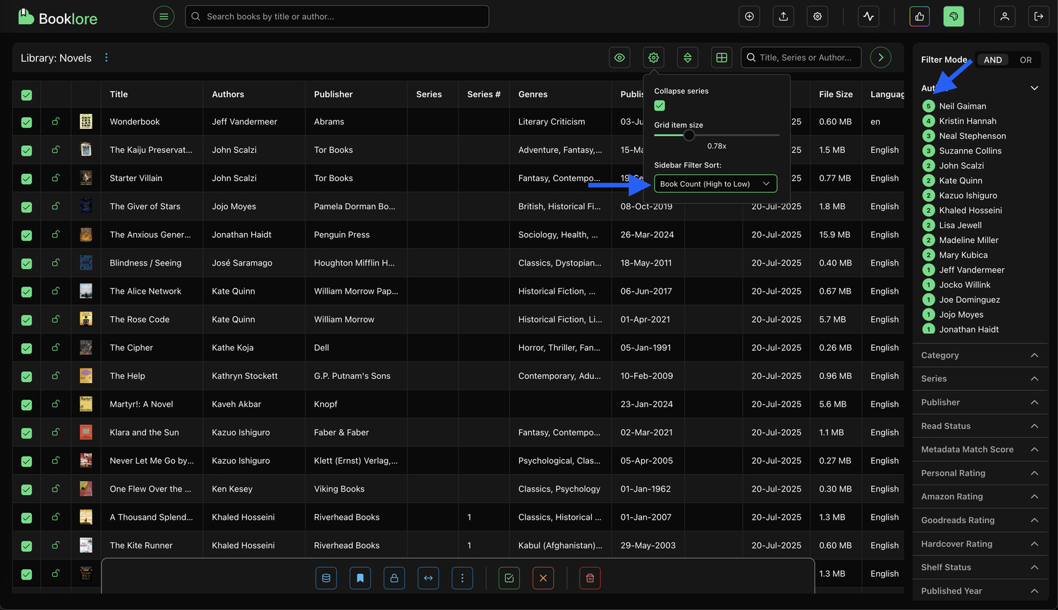 Table Sidebar Sort 2