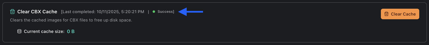Cache Cleared Complete