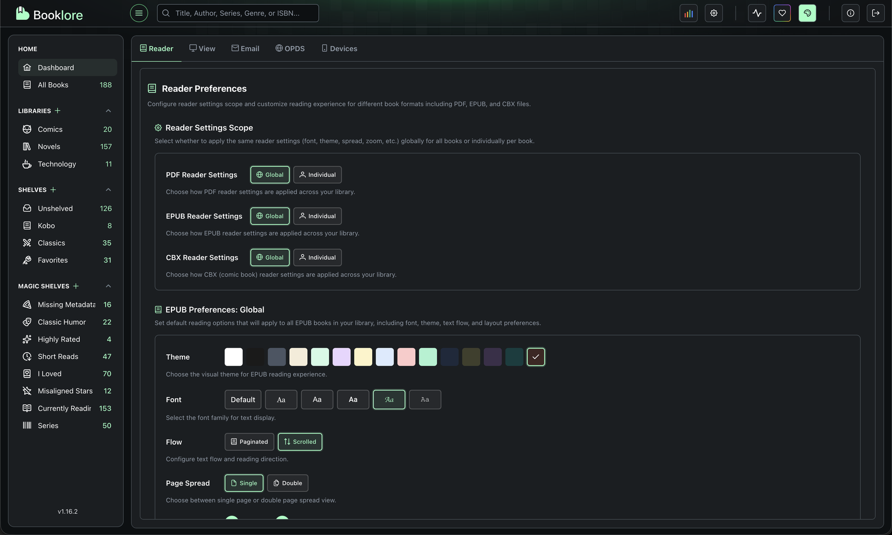 Reader Customization